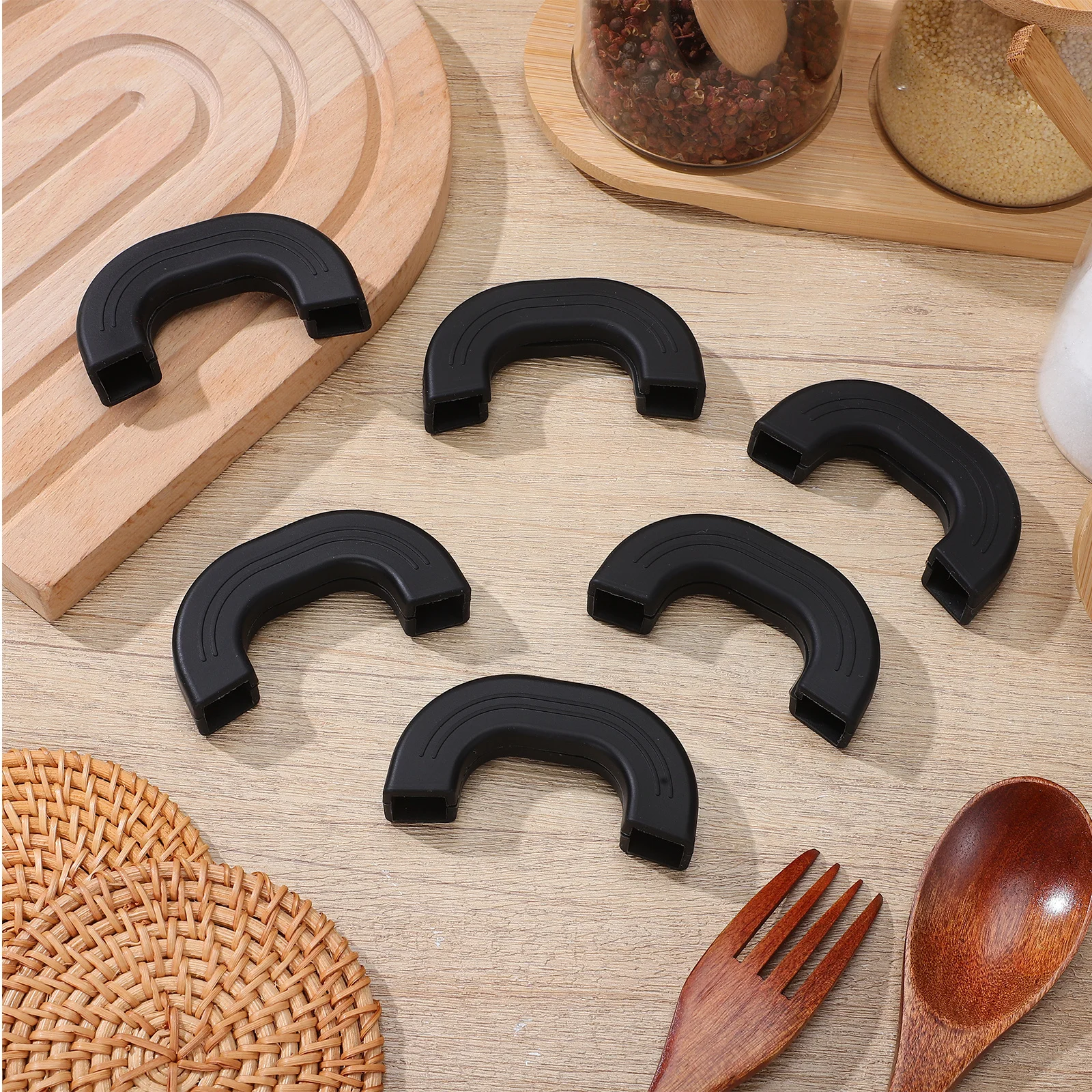 

6Pcs Silicone Potholder Sleeves Anti-Scald Pot Handle Protector Heatproof Non-Slip Cover for Kettle Cooker Bar Grip Insulation