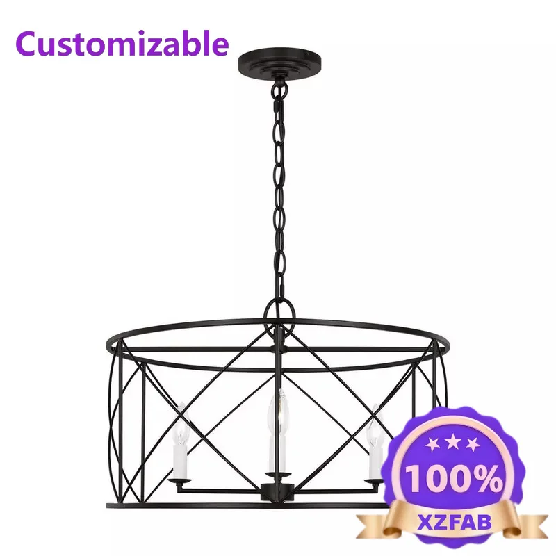 Factory Direct 2026 American retro wrought iron restaurant chandelier, bedroom light designer creative personalized living room