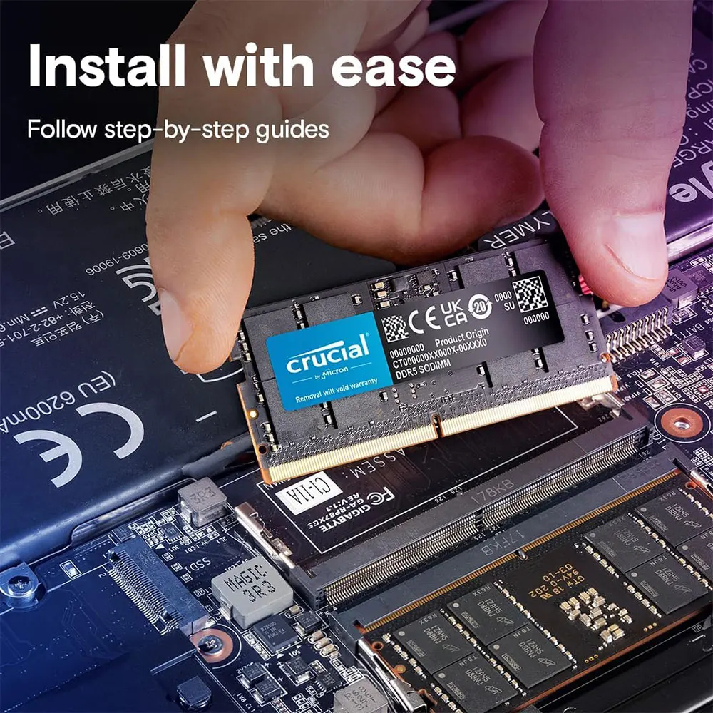 Crucial Memoria DDR5 Laptop RAM 8GB 32GB 16GB 4800 5600MHz Memory SODIMM 1.1V 262Pin PC5-44800 38400 Notebook DRAM For Intel&AMD view 4
