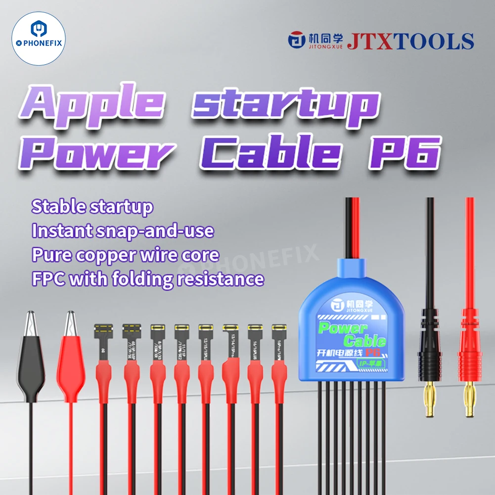 

JTX P6 Power Boot Cable Pure Copper Wire Core Flexible FPC Connector for iPhone 6-16 Pro Max Motherboard Repair Tool