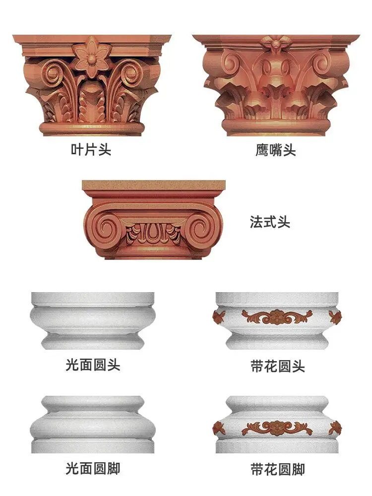 

Roman column foot base column head mold cylinder flower head round hat top cement decorative modeling template