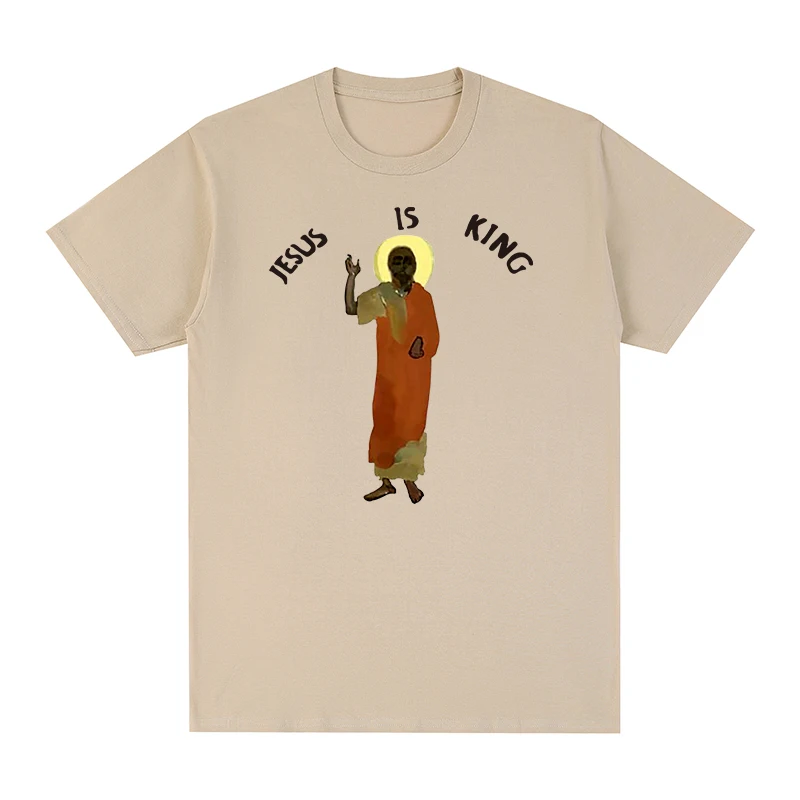 イエスは王カニエ西ヒップホップtシャツ信頼神綿男性tシャツ新ティーtシャツレディーストップス
