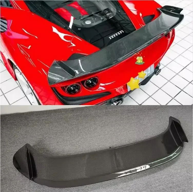 Spoiler For Ferrari F8 2019 2020 2021 2022 2023 Rear Wing Lip Tail Trunk Spoilers Real Carbon Fiber P Style