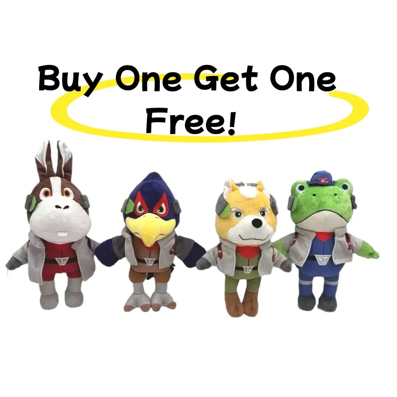 【Buy One Get One Free!】 Star Fox Plush 25cm Fox McCloud Falco Peppy Slippy Pilot Stuffed Animals Cute Anime Game Merch Gifts ﻿