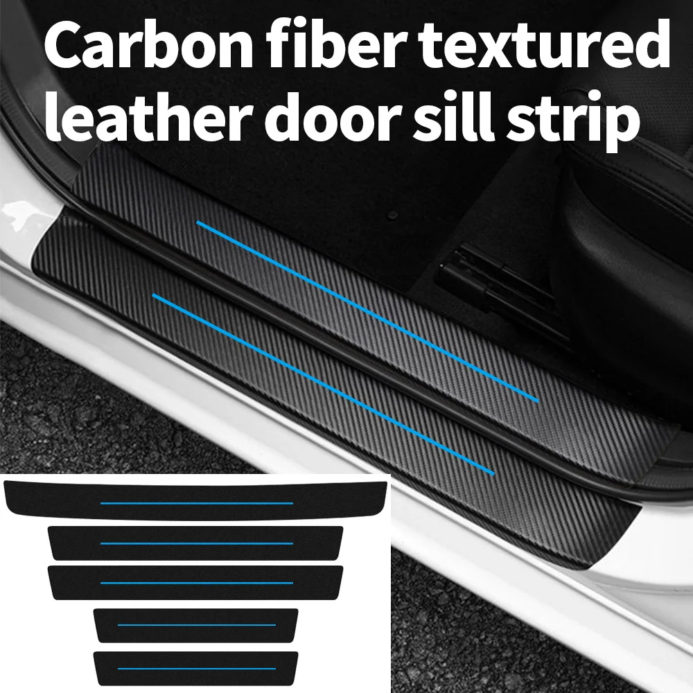 Car Threshold Strip Single Blue Line Personalized Creative Car Door Pedal Anti-Scratch Protective Sticker Decoration