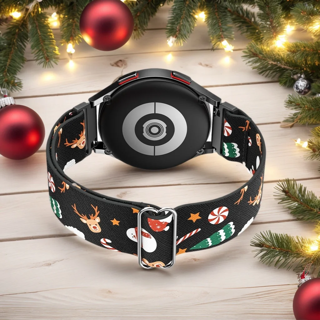 20 مللي متر عيد الميلاد النايلون الفرقة متوافق مع جالاكسي ساعة 7 6 5 4 FE الفرقة 40 مللي متر 44 مللي متر 5 برو 45 مللي متر لساعة جالاكسي 6 4 الكلاسيكية 47 مللي متر