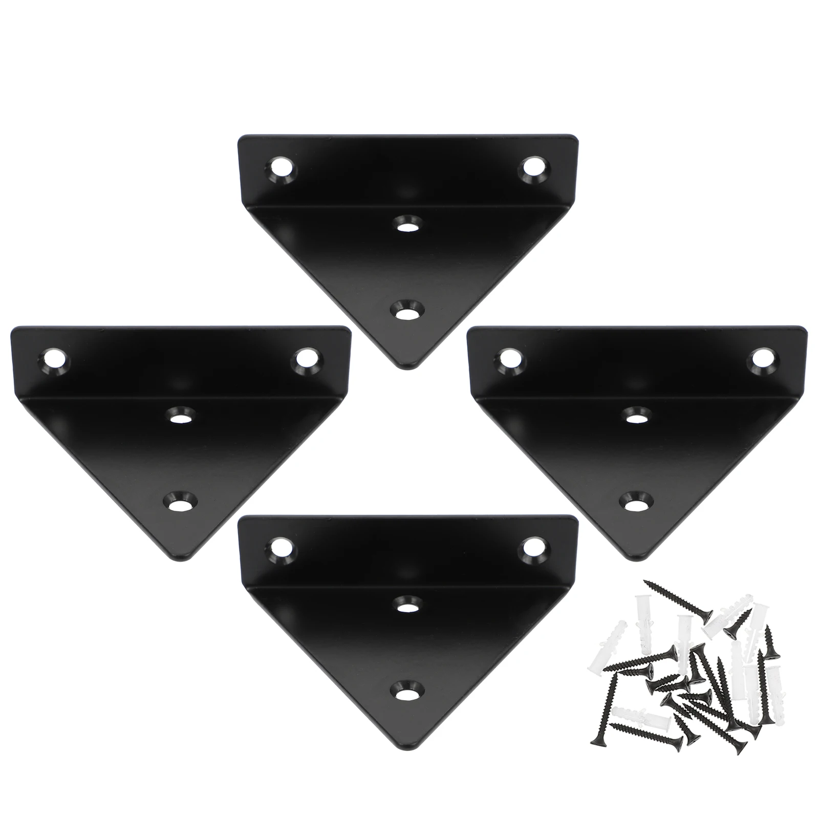 

4pcs Wall Mounted Shelves Heavy Duty Iron Brackets Simple Support Triangle Shelf Corner Brace Storage Rack Thickening Durable