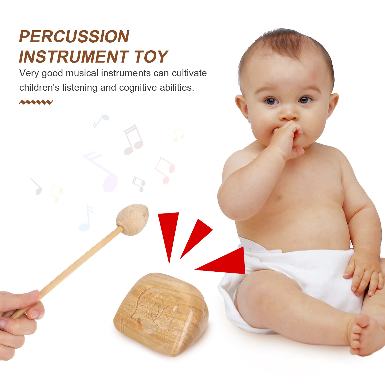 

Small Wooden Fish Instrument Parent-child Toy Toddler Musical Instruments Solid Reasonable Price Percussion for Kids