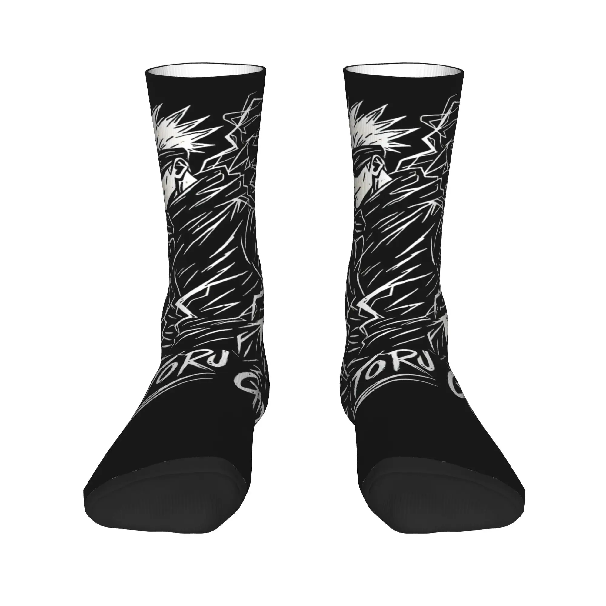 Funny Sock Bandai Jujutsu Kaisen The Strongest Gojo Rock Seamless Pattern Printed Men Crew Socks Casual Men's Socks