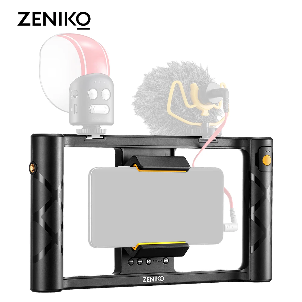 ZENIKO MR11 комплект видеоустановки для смартфона, беспроводной видеосветодиодный светильник, подключение штатива, микрофон, аксессуары для фотостудии с дистанционным управлением