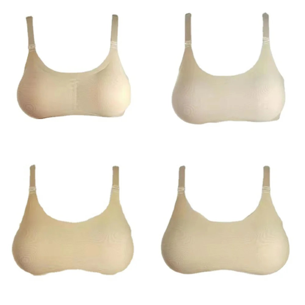 9CM Thickened and Extra Thick Bra Flat Chest Small Chest Artifact Adjustable Steamed Bread Cup Bra Girl\'s Underwear