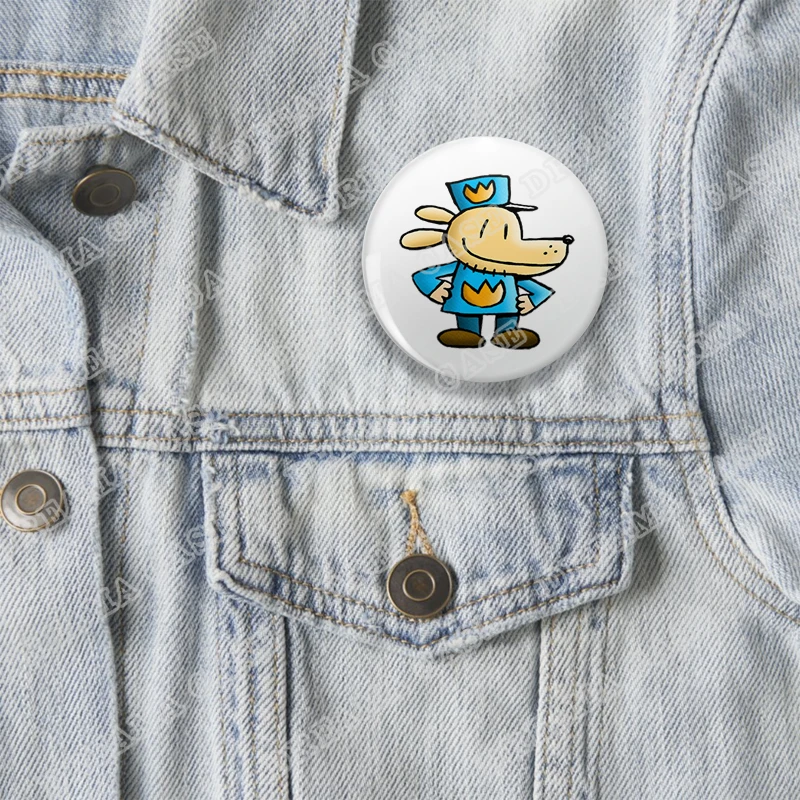 Cute Captain Underpants Round Badges for Accessories Dog Man Profesor George Button Brooch Pins Fans Friends Birthday Gifts