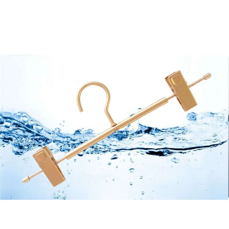 2Pcs Clothes Hanger Gold/black/rose Gold Trouser Hanger Movable Clip Multifunction Portable Anti Slip Hanger For Towels Clothes