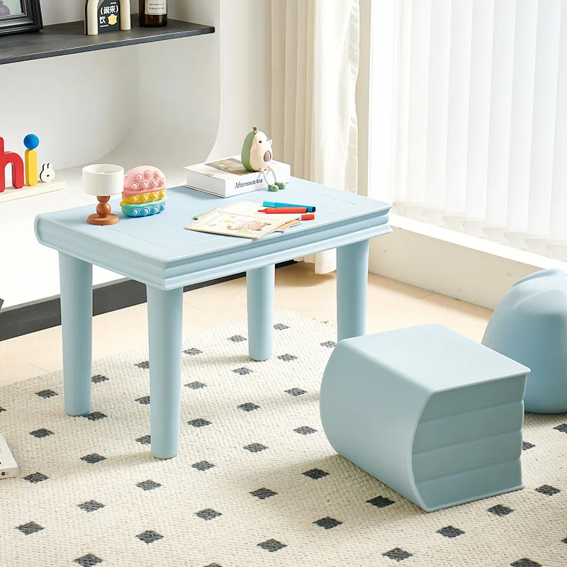 Kindergarten home baby table and chair combination PE plastic rounded corners healthy, safe and environmentally friendly