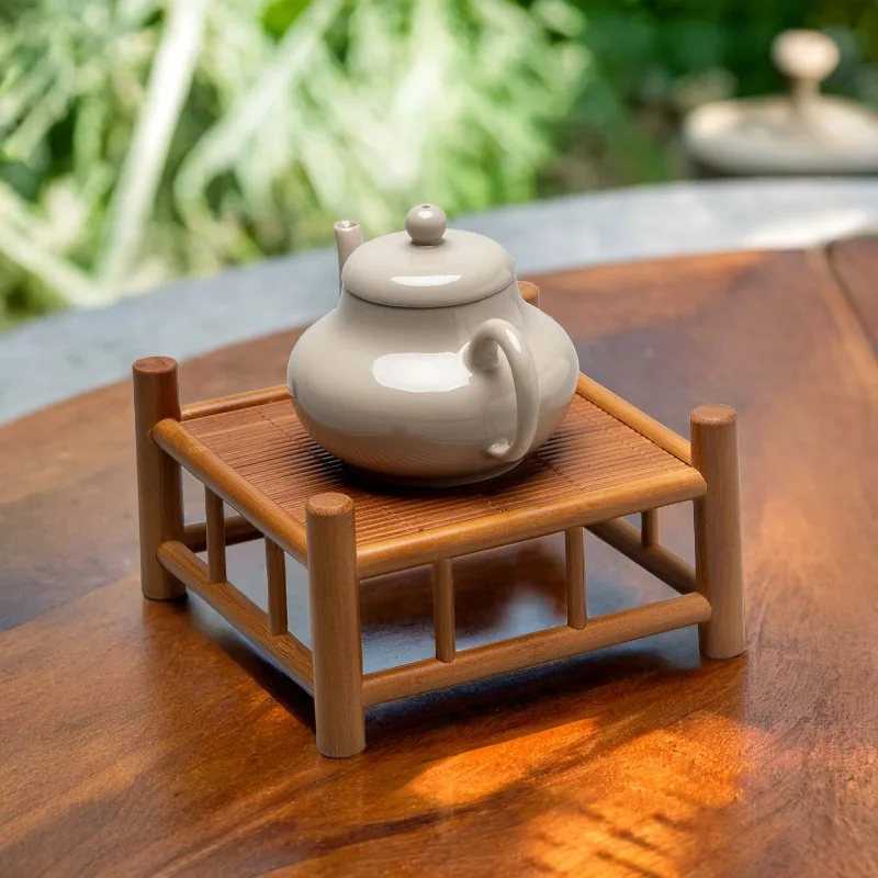 Zen Style Chinese Mini Tea Table Teapot Display Rack Tea Storage Stand Desktop Flower Shelf for Purple Clay Pot Ornament