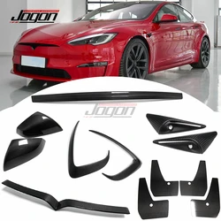 For Tesla Model S 2021-2023 Dry Carbon Fiber Rearview Mirror Cover Shell Side Door Camera Protective Cover Exterior Mouldings