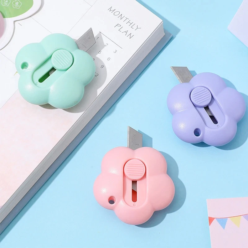 1/2 قطعة سكين فني صغير على شكل زهرة محمول وتفريغ سكين توصيل سريع طالب مكتب قطع الورق سكّين متعدّد الاستخدامات اليدوية #3