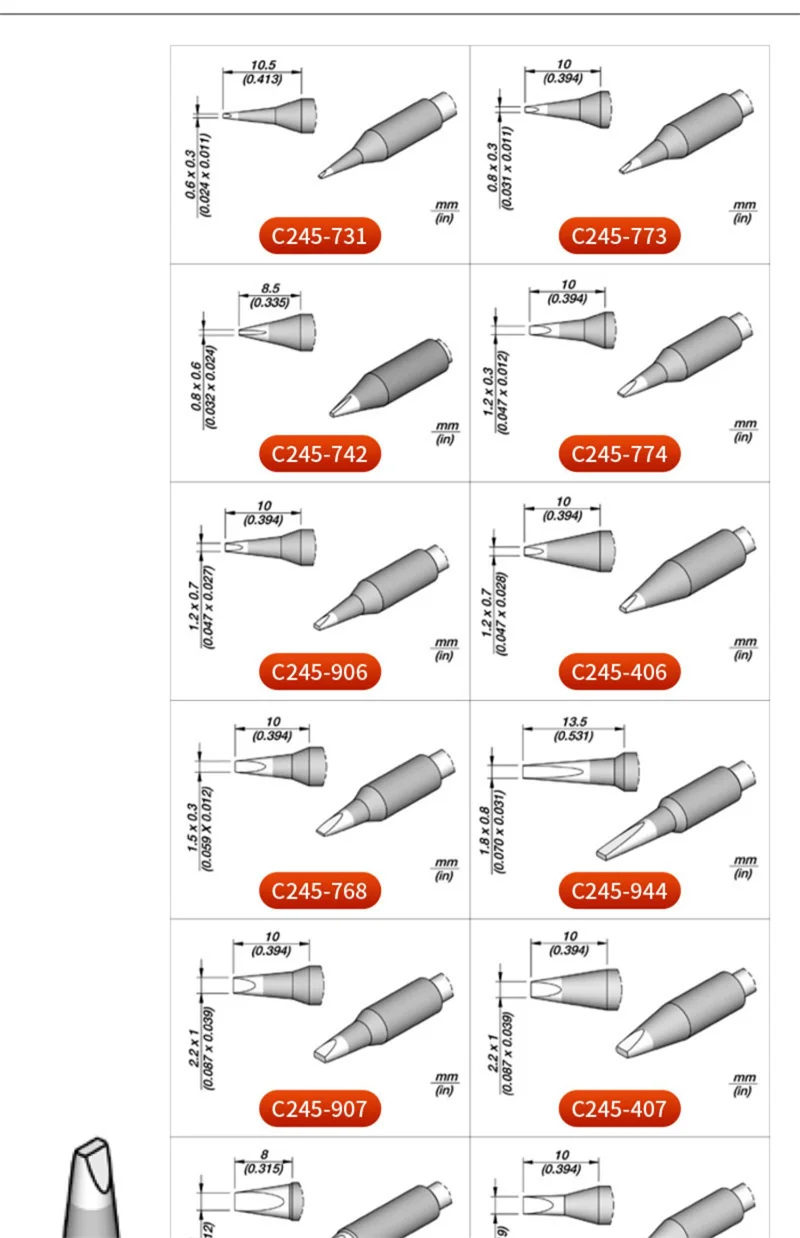 T245 핸들용 C245-030 팁, JBC SUGON T21 AIFEN a2 a5 a9 a9pro a10 a220 a902 와 호환