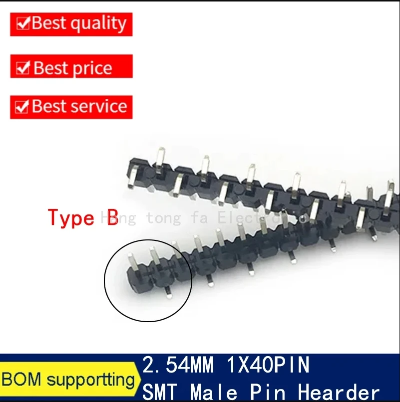 10 stücke 2,54mm 1X3/5/6/10P 20P 40P SMD Misplaced männlichen Einreihige SMT 40P Stapelbare PCB Weibliche Pin Header Buchse Stecker lange 7,5