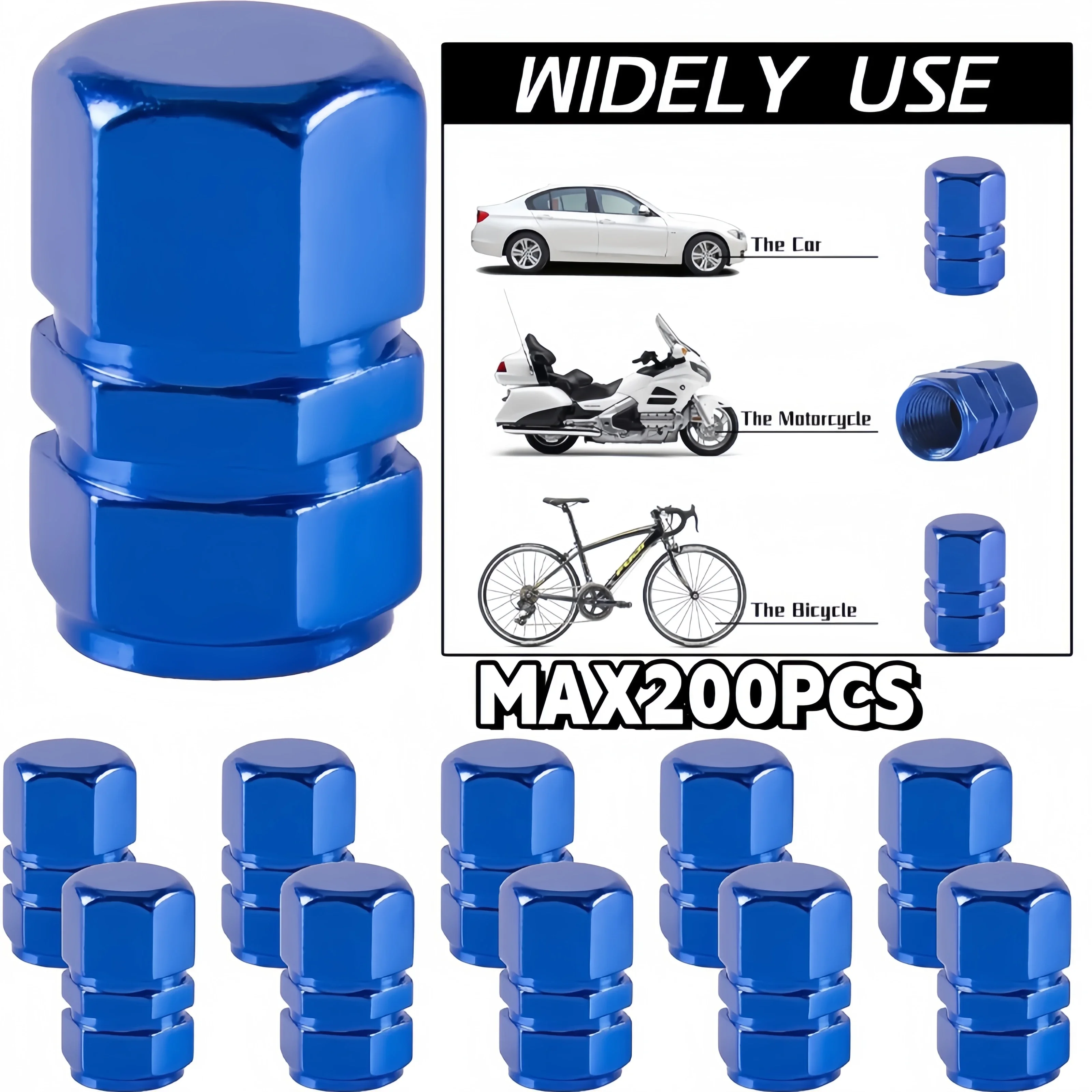 MAX200Bag Silver Black Blue Car Valve Cores Aluminum Alloy Valves Tire Valves Tire Caps Air Pump Caps Car Tuning Products Valves