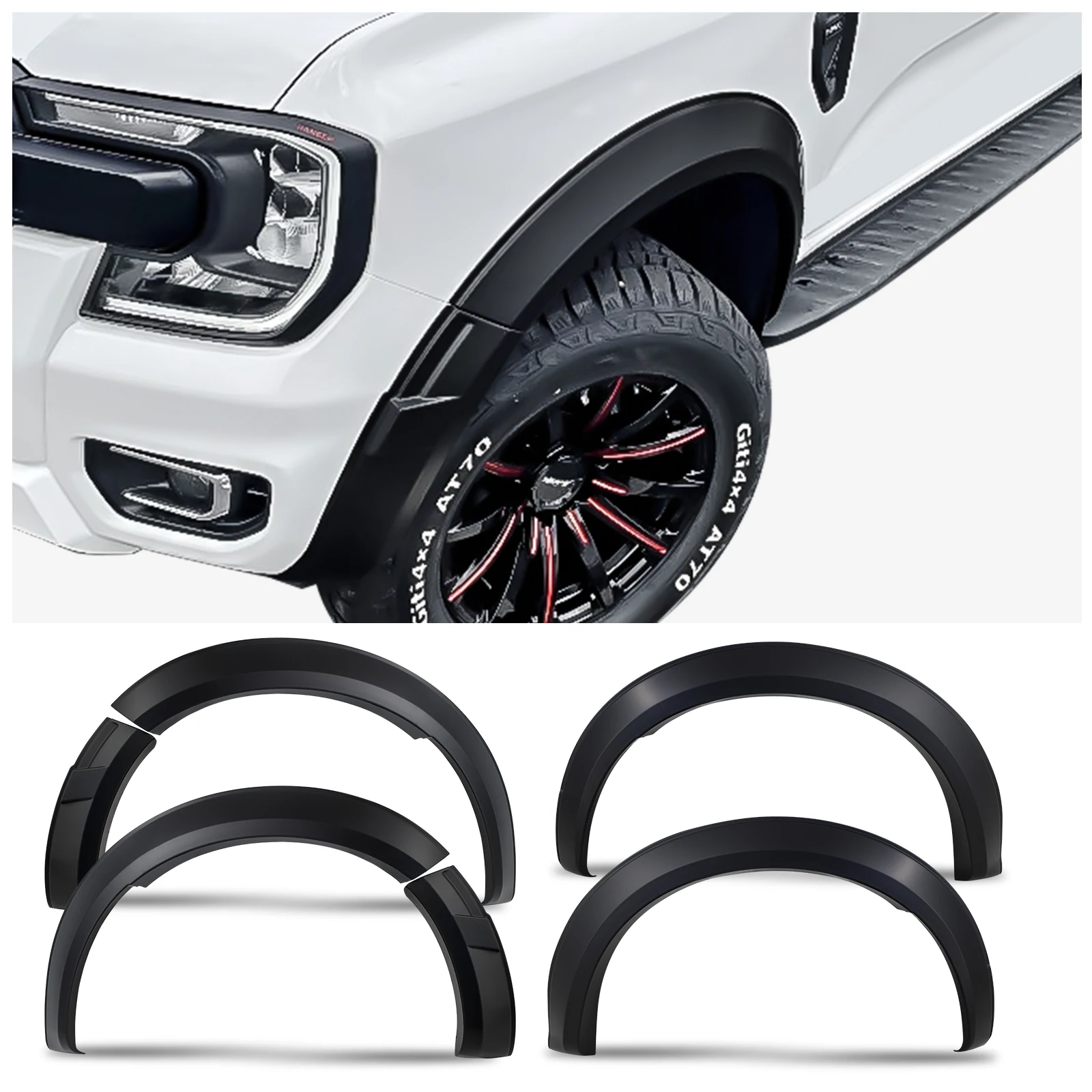 

Fender Flares Wheel Arch Protector For Ford Ranger NEXT-GEN T9 2022 2023+ WILDTRAK SPORT XLT XLS XL 4X4 Car Accessories Mudguard