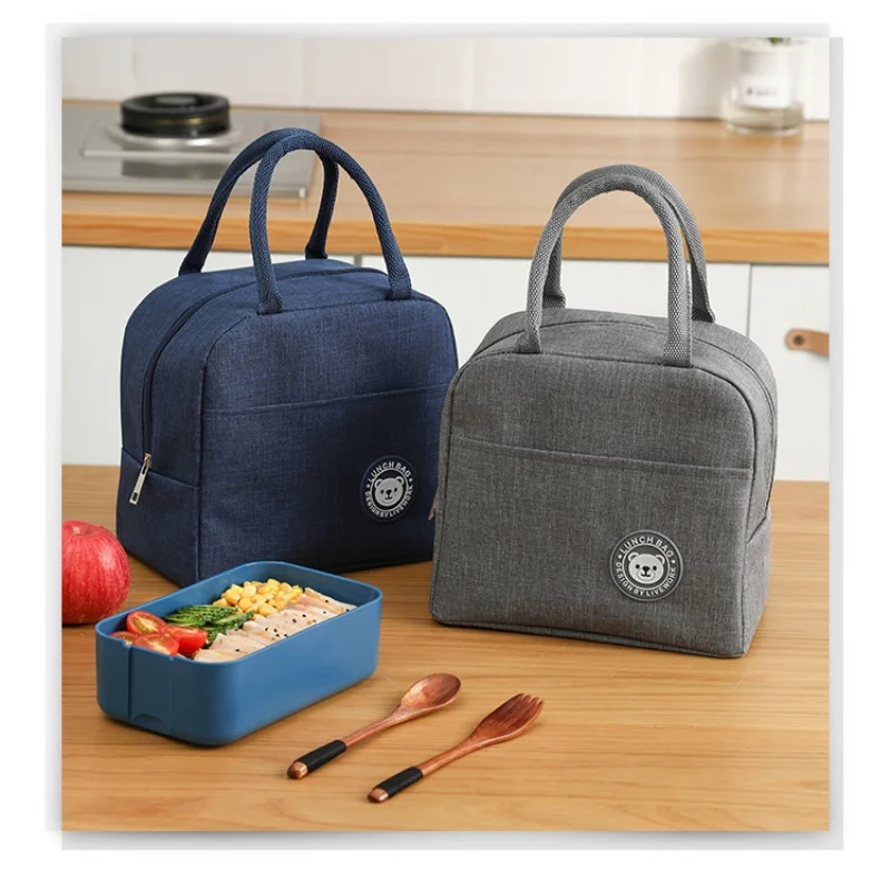 Portable Oxford Lunch Bags Fresh Cooler Pouch For Office Students Convenient Lunch Box Food Container Bag