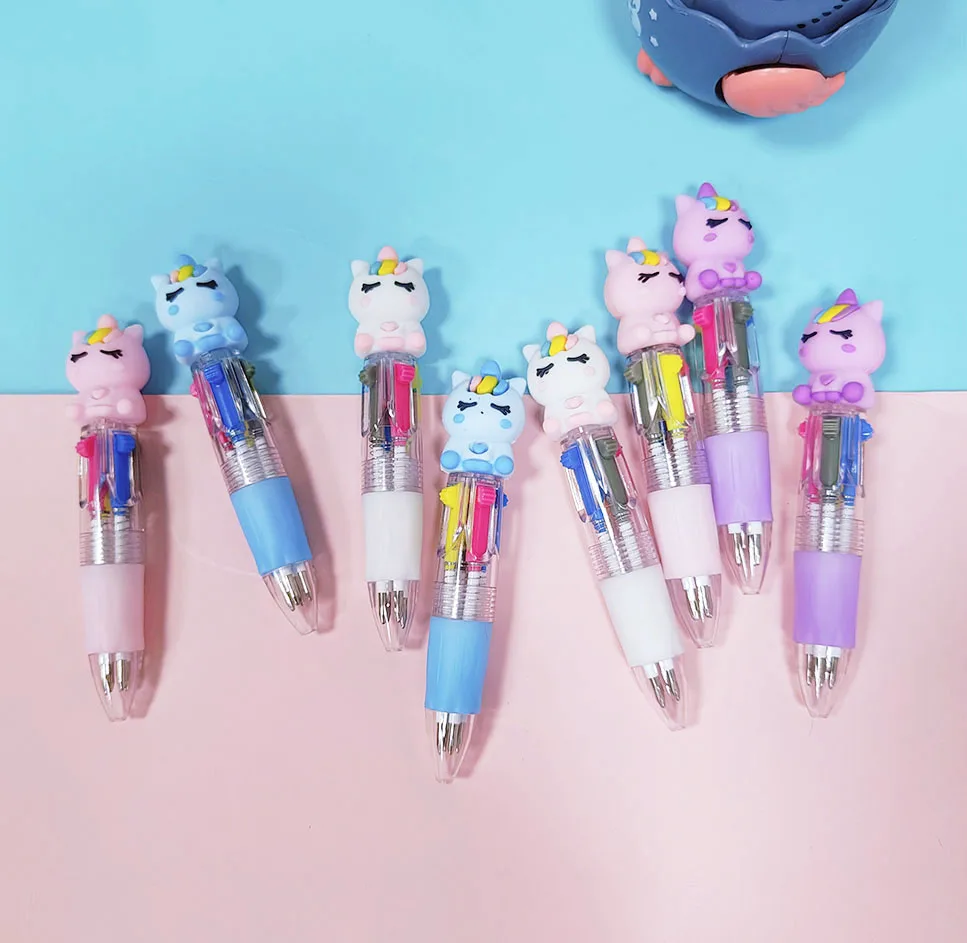 Imagem -06 - Cute Cartoon Mini Color Ballpoint Pen Coelho Kawaii Cão Urso Unicórnio Canetas Pony Girls Presentes de Papelaria Kids School 20 Pcs por Lote