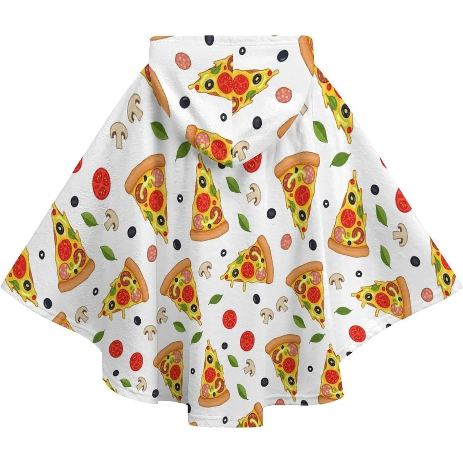 سترة بطانية مريحة من الفلانيل، سترة بغطاء للرأس كبيرة الحجم بشريحة البيتزا مع جيوب للأطفال والمراهقين #6
