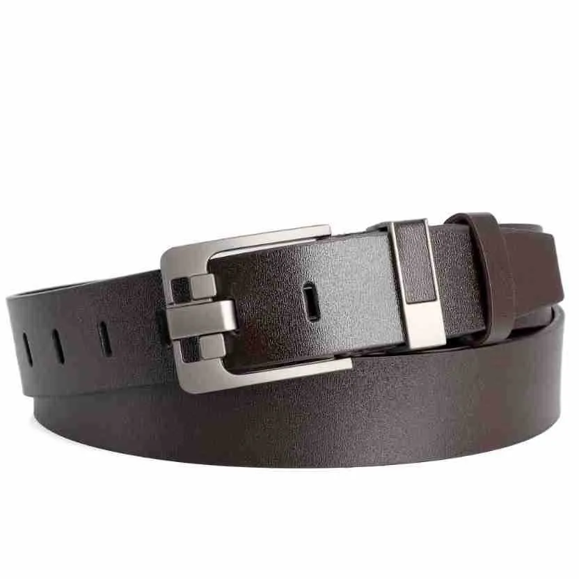 Herren-Gürtel mit Vintage-Dornschließe, lässiger Business-Gürtel aus PU-Leder, modischer und vielseitiger Gürtel für junge und mittelalte Männer. – Detail 4
