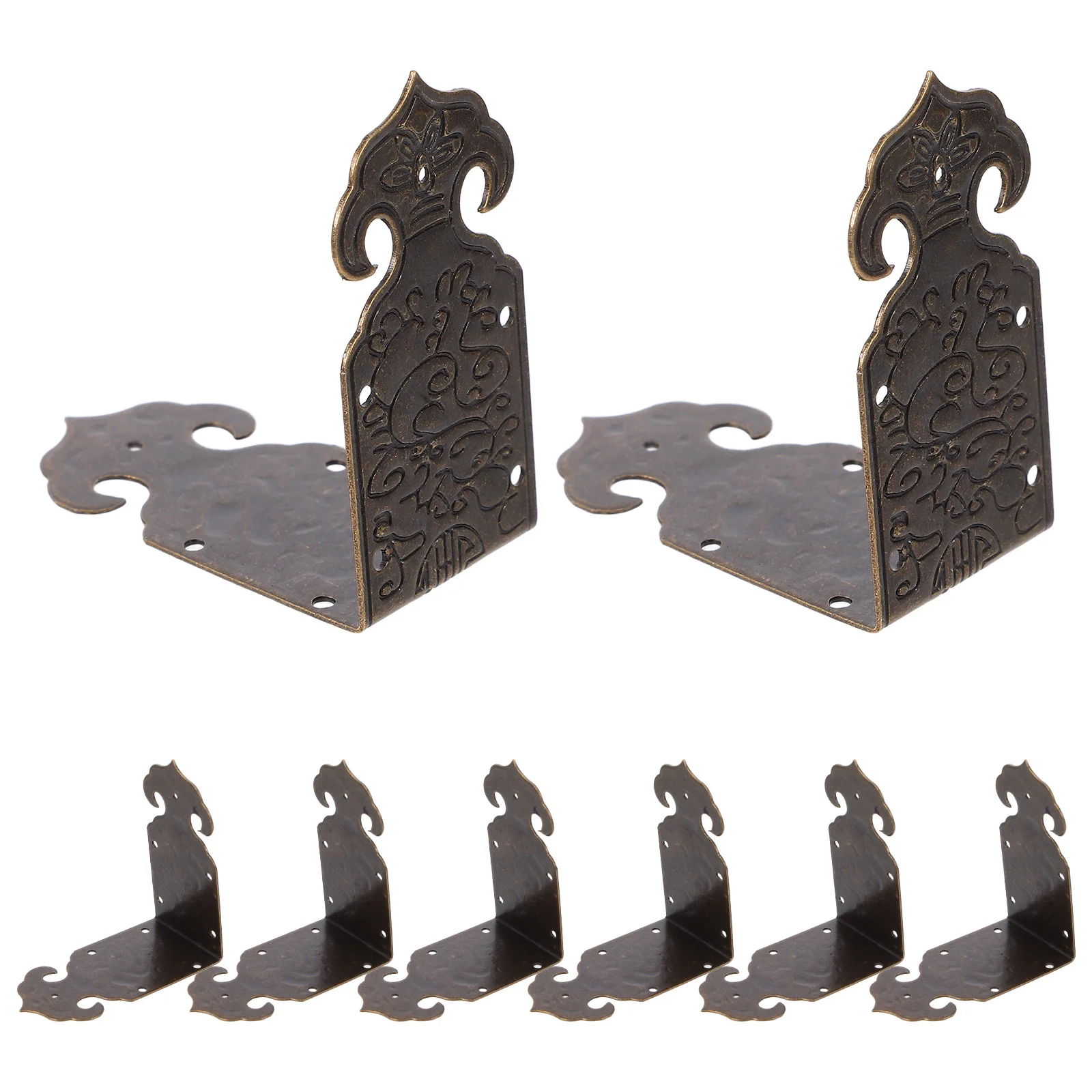 8 قطعة واقيات زوايا معدنية عتيقة واقيات حافة زخرفية نحاسية لصناديق المجوهرات صندوق خشبي حماية معززة