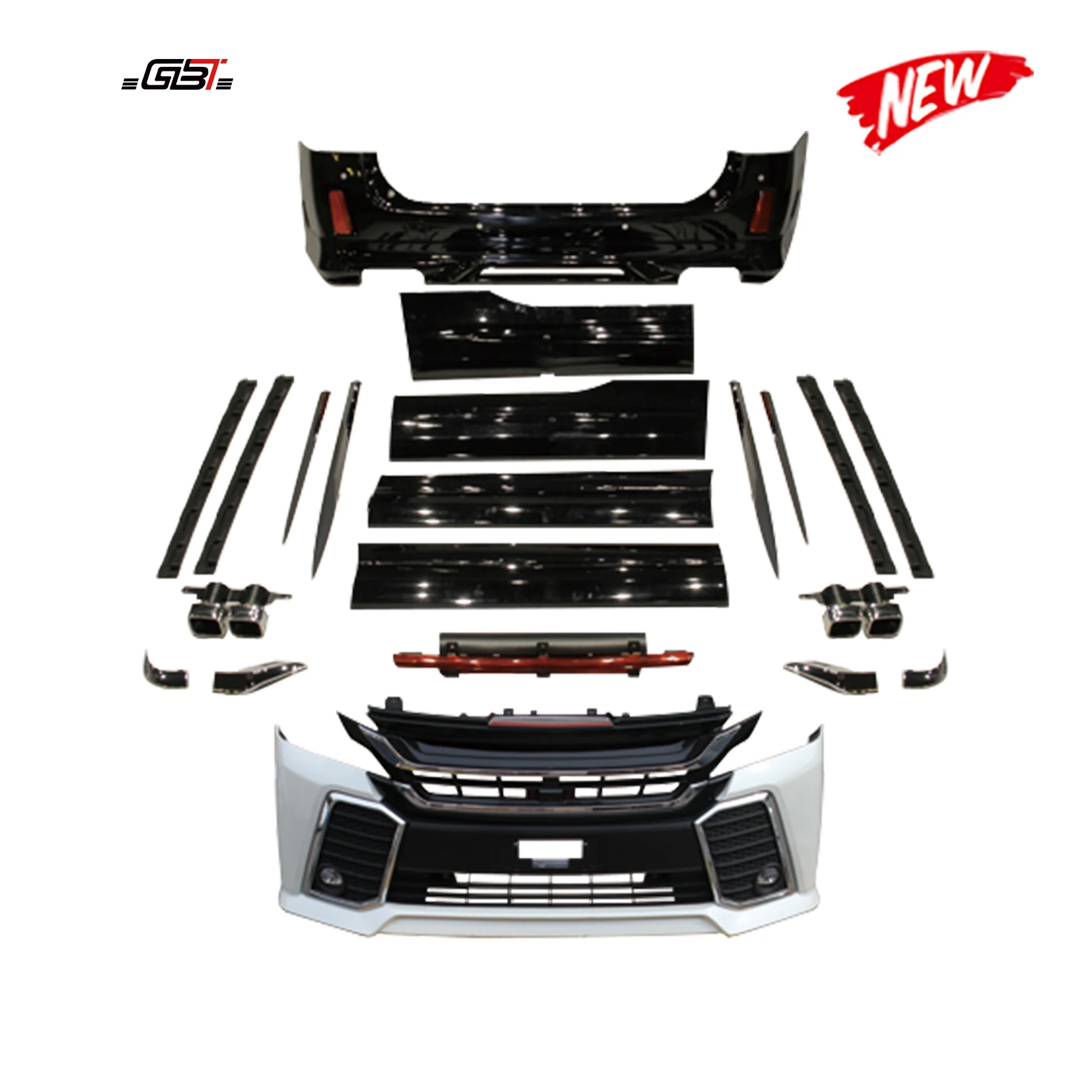 

ZAIQU Factory 2008-2014 Vellfire Anh 20 to ANH30 Model Exterior Accessories Upgrade Bodykit for Vellfire 20 to 2015 Bumper Light