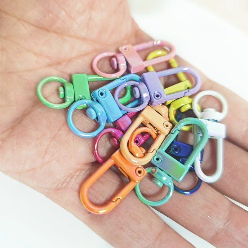 10pcs Colorful Metal Lobster Clasps Plated Keyring Buckle For DIY Jewelry Making Dog Hooks Keychain Bracelet Accessories