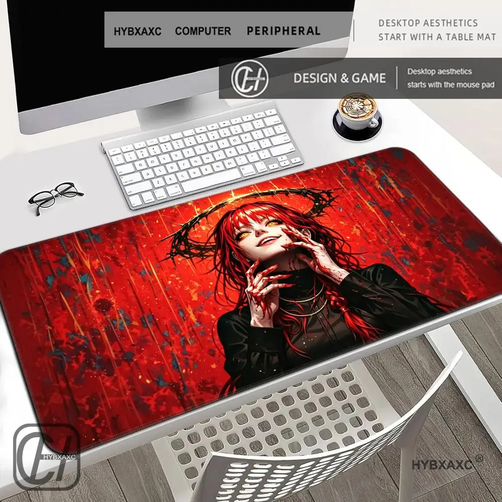 

HYBXAXC Red Hair Demon Girl Anime Desk Mat Gaming Mouse Pad Non-Slip Large for Office Home PC Gamer Computer Keyboard Mat Desk