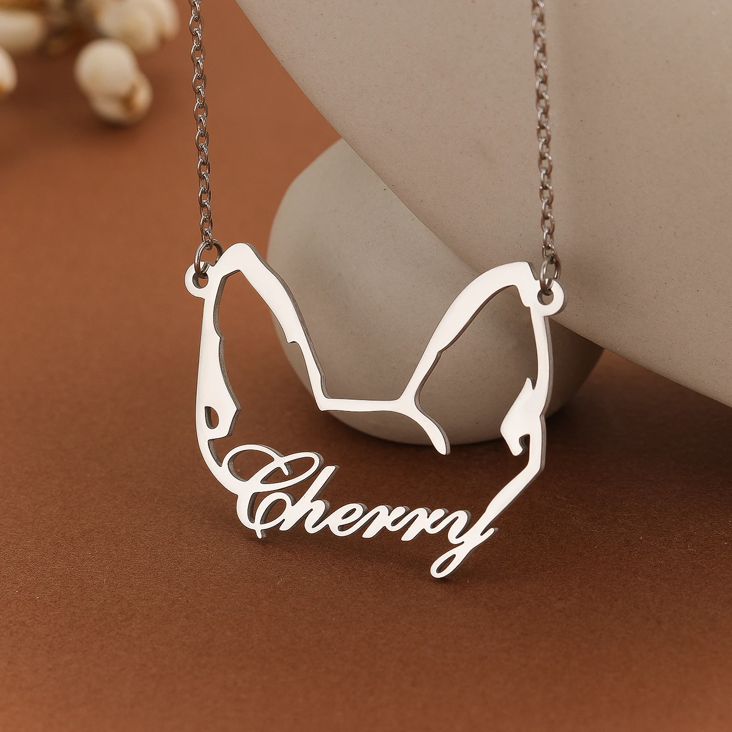 Collar personalizado con nombre de Chihuahua para mujer, gargantilla de cadena de acero inoxidable, regalo de joyería de boda