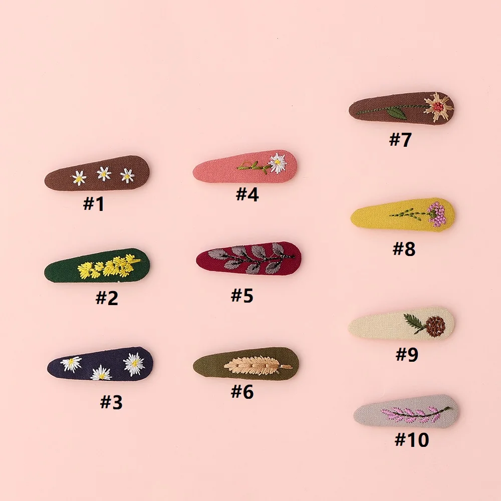 Embroider Hair Clips Girl BB Clip Infant Baby Hairpin for Newborn Baby Girl Hair Grips Accessories for Girls Baby Accesories