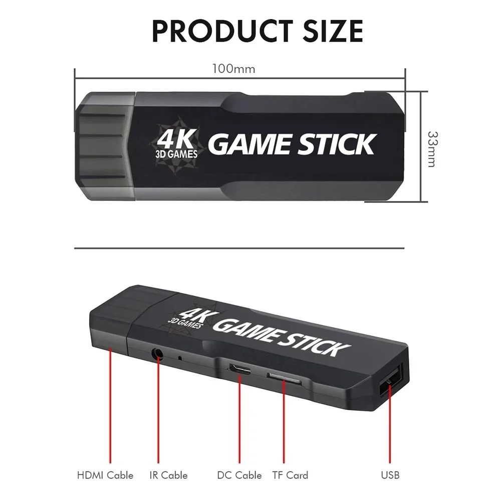 GD10 لعبة عصا 4K HD 128G 40000 ألعاب ريترو لعبة فيديو وحدة تحكم ألعاب لاعب مع وحدات تحكم لاسلكية ل PSP PS1 GBA الأولاد هدية