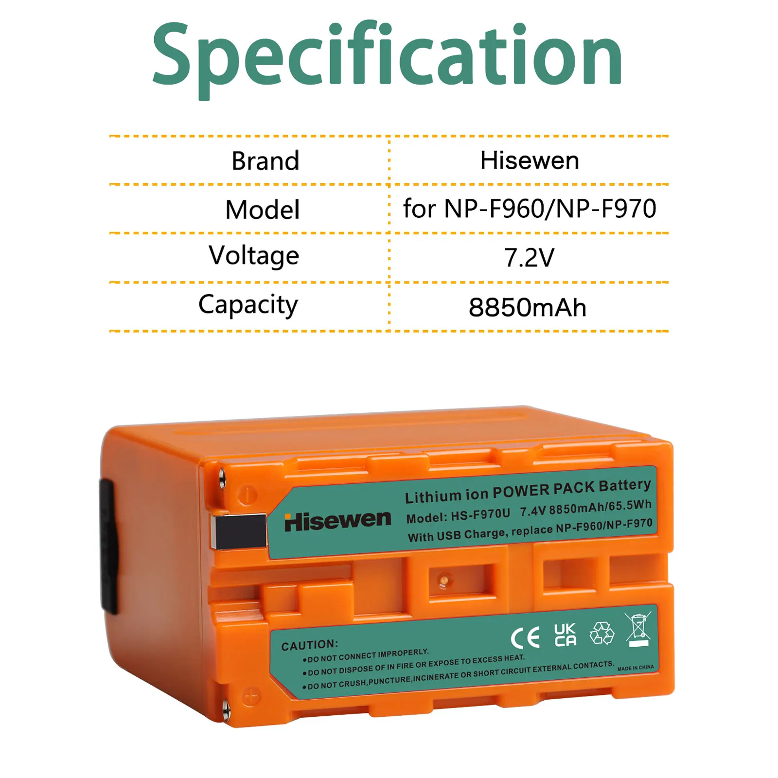 بطارية Hisewen مع مخرج شحن USB ، ضوء فيديو LED ، سوني QM91D ، من من من من من من ؟ #3