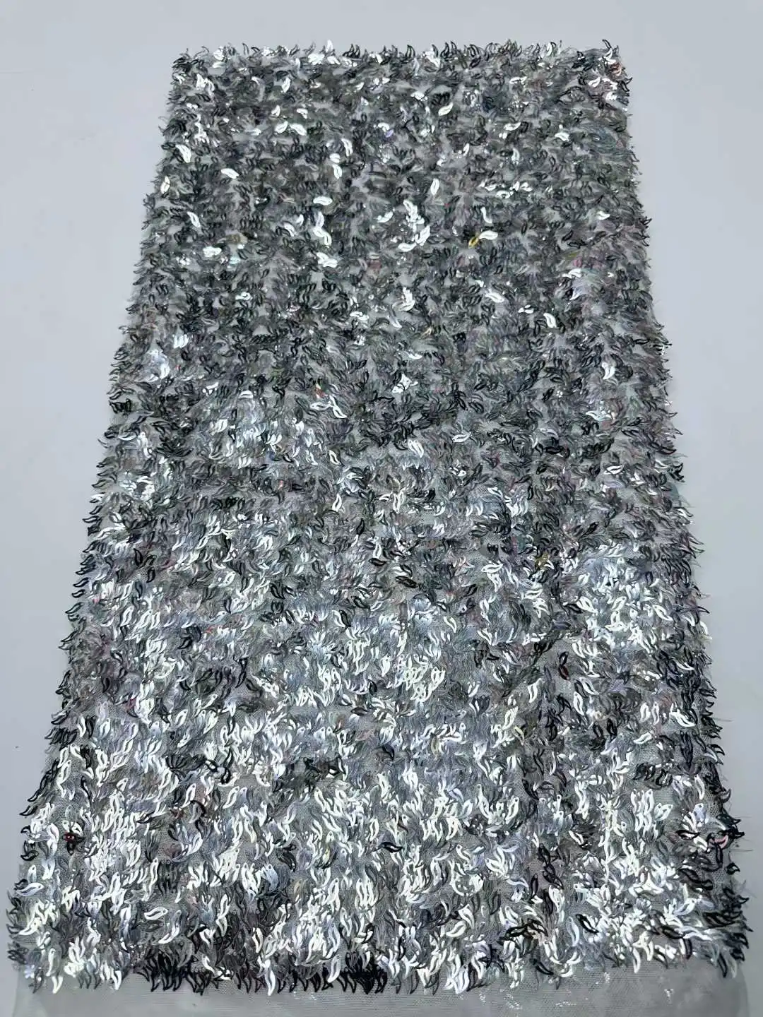 

2026 New Arrival African Nigerian 8 Colors Sequins Tulle Lace Hot Sale Embroidery 3D Flowers Lace Fabric For Wedding Dress