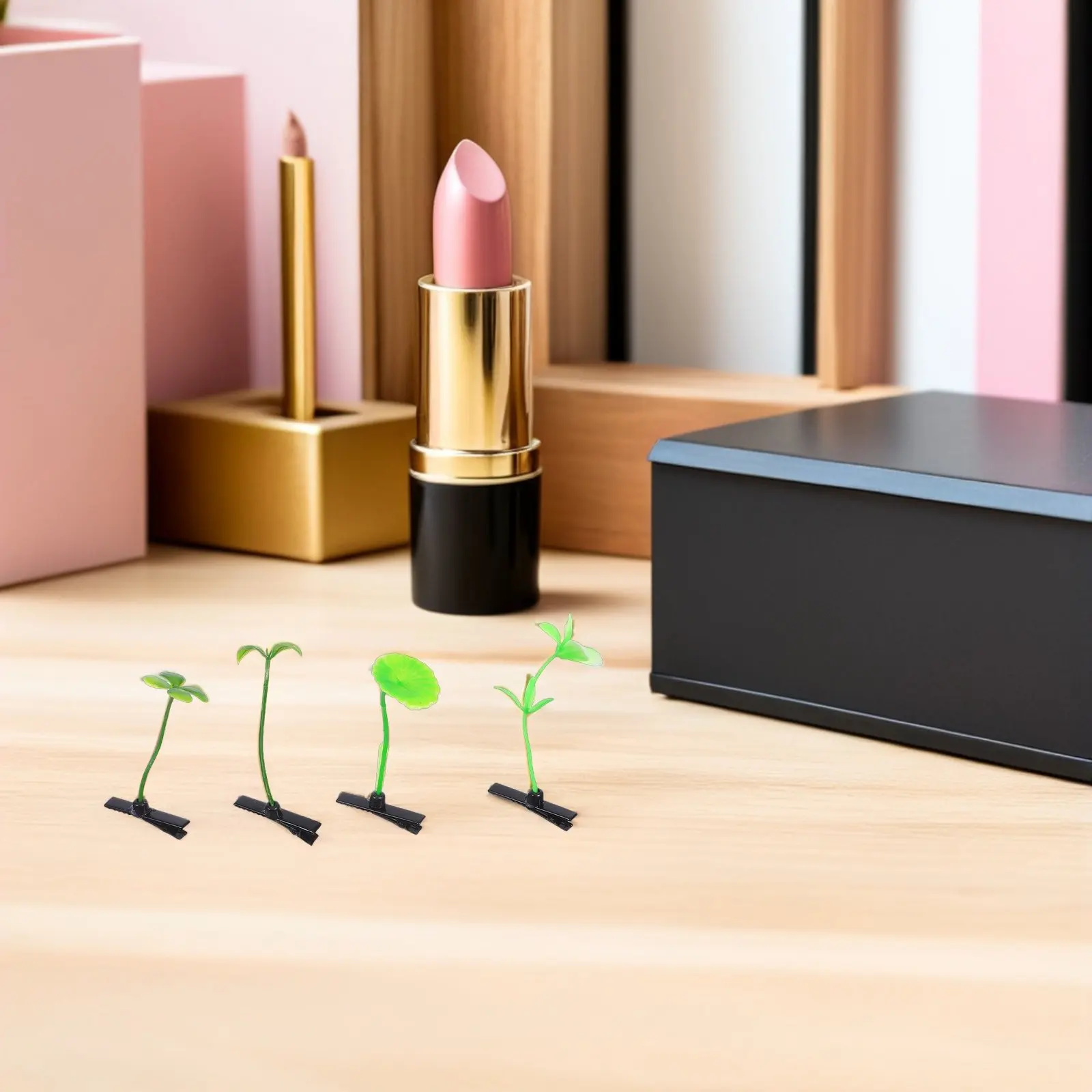 

100Pcs Kawaii Hair Clips Cute Mini Sprout Hairpins for Girls Lightweight Plant Hair Accessories for Cosplay Party Photo Props