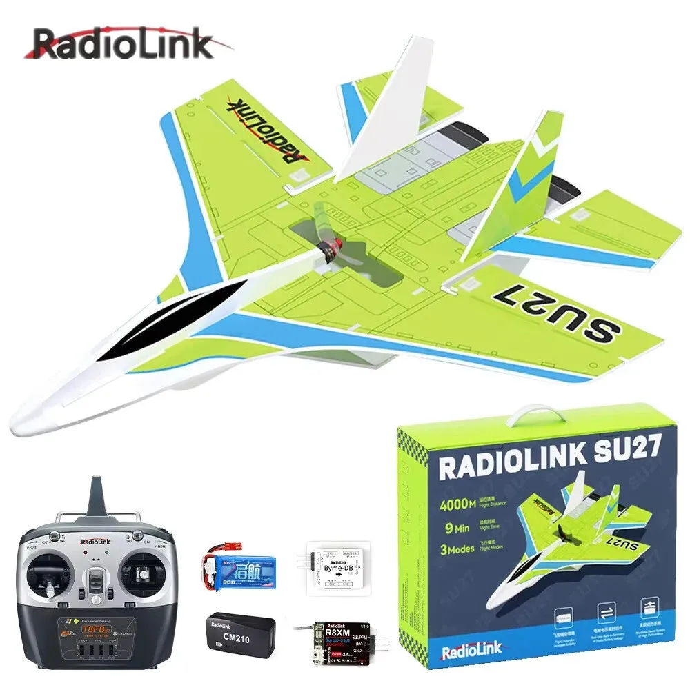Radiolink SU27 Fighter RC Plane Radio Controlled Airplane 4000KV Brushless Motor Fixed Wing Gyroscope Assist for Beginners