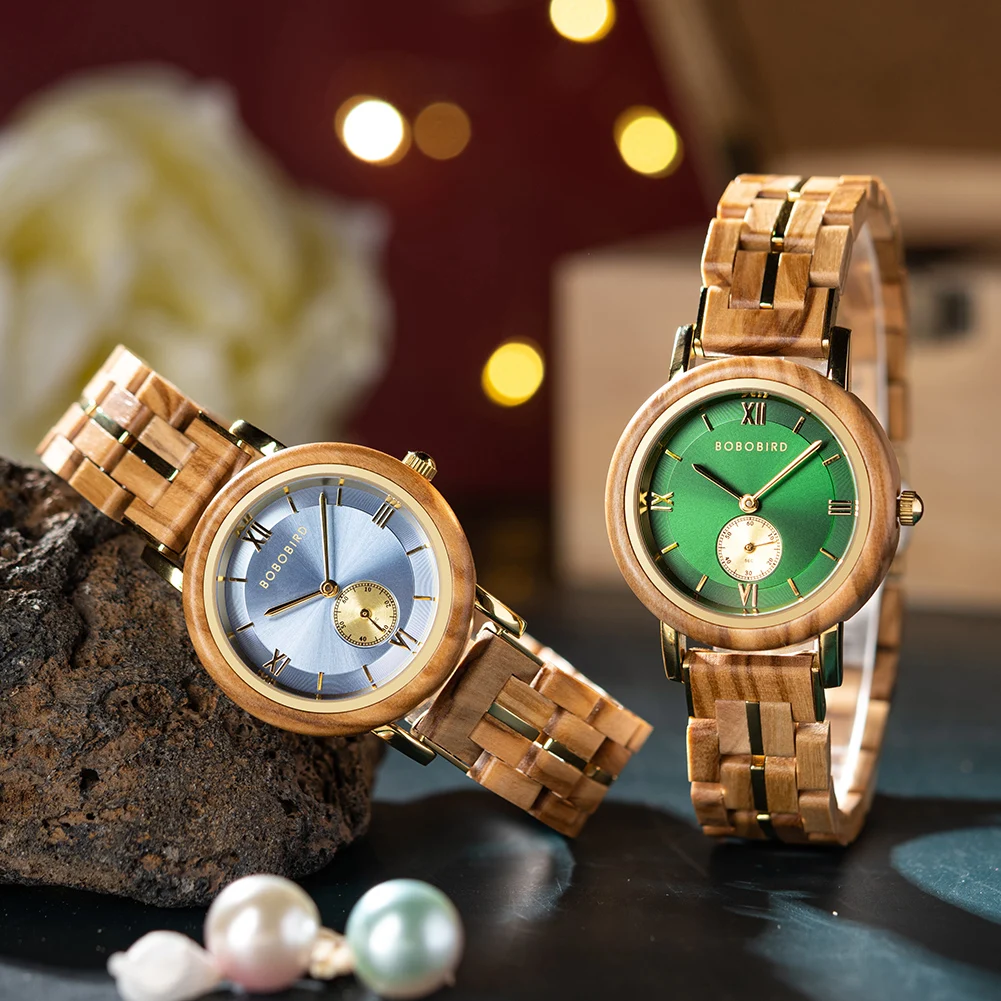 BOBO BIRD Women Watch Casual Fashion Quartz Watch Japanese Movement Round Dial Wooden Ladies Wristwatches Dress Clock Custom