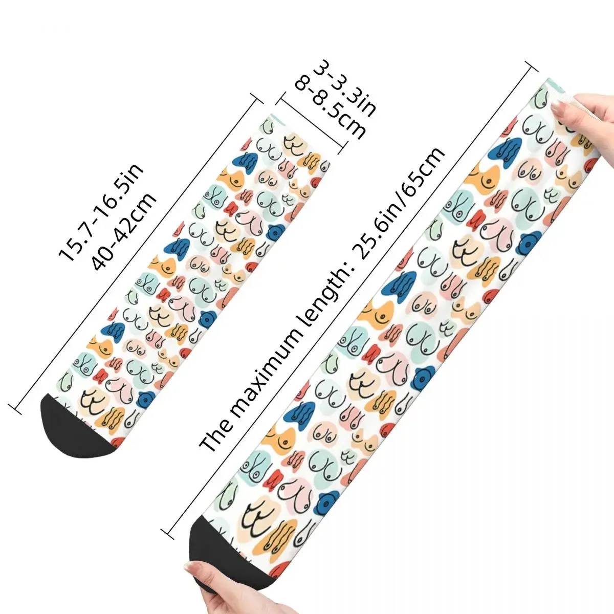 Funny Crazy Sock for Men Colors Hip Hop Harajuku Boobs Happy Pattern Printed Boys Crew Sock Casual Gift