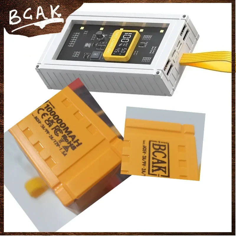 

30000 мАч, 50000 мАч, 120 Вт, прозрачный внешний аккумулятор с быстрой зарядкой, 2000 000 мАч, большой емкости, мобильный блок питания BCAK, хит продаж