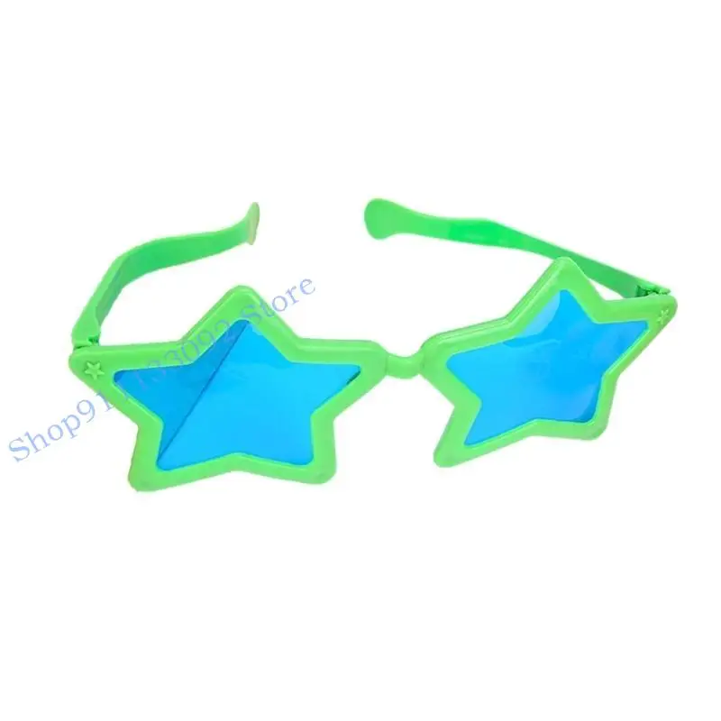 

H9ED Carnivals Party Star Frame Lens Girl Carnivals Sunglasses Christmas Eyeglass