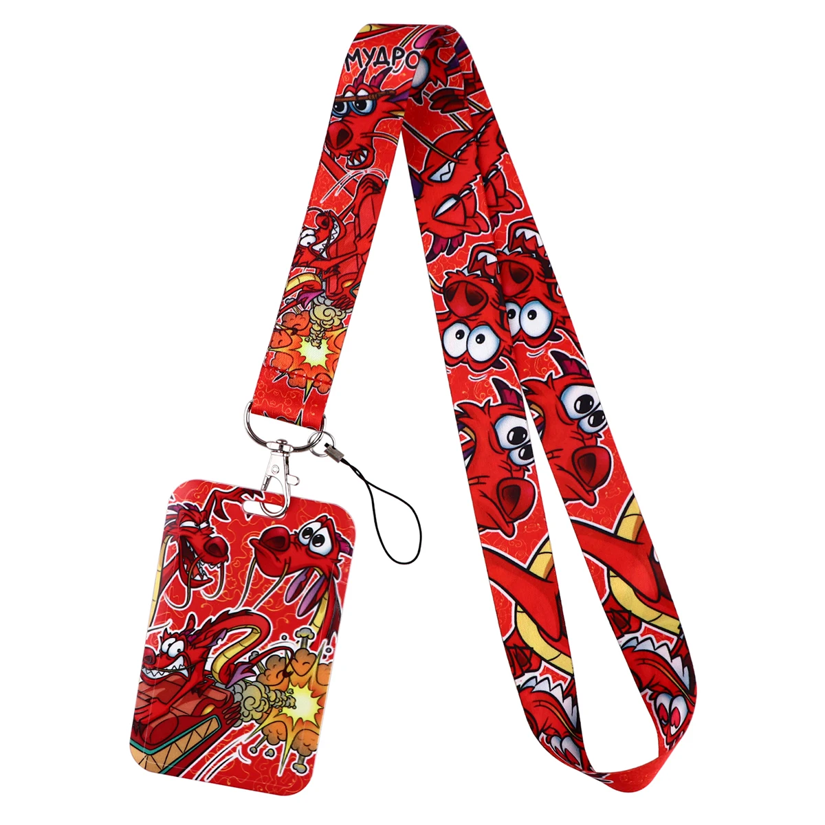 Mushu Lanyard Card Holder Neck Strap for key ID Card Cell Phone Straps Badge Holder DIY Hanging Rope Cosplay Accessories Dragon