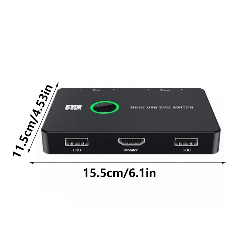 Custodia per commutatore KVM USB Monitora tastiere mouse per controllare 2 accessori per apparecchiature selezione KVM USB