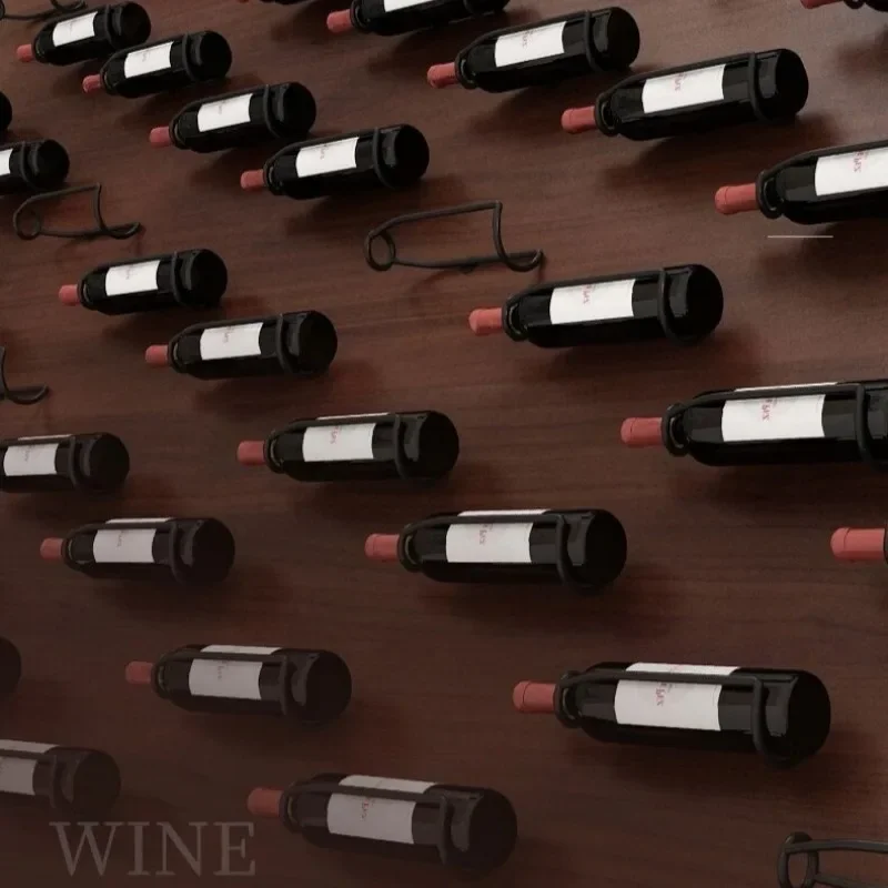 

Wall-Mounted Bar Wine Rack Holder Accessories Wine Cellar Beer Champagne Storage Display Iron Metal Support Shelf Bracket