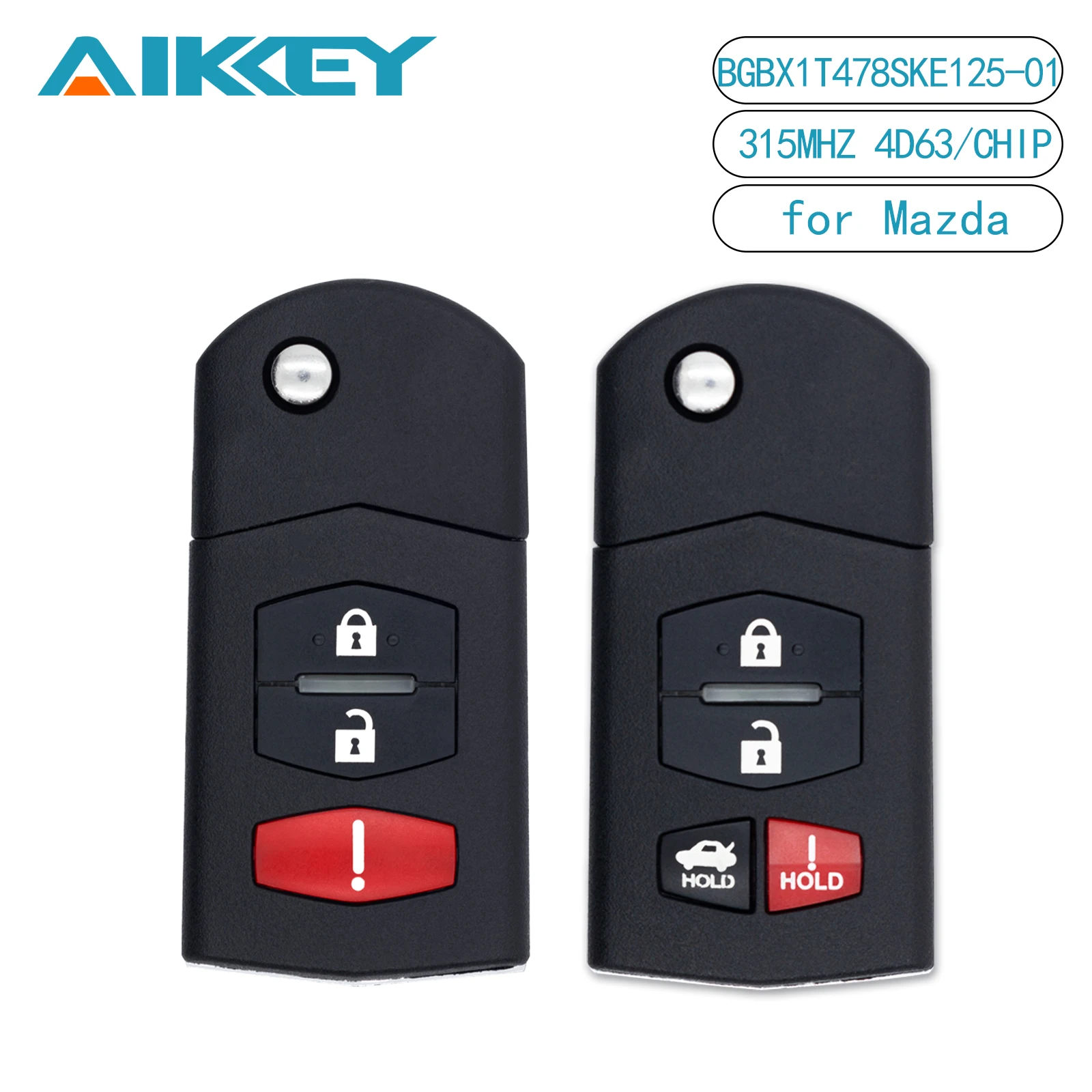 

BGBX1T478SKE125-01 Car Remote Key 3/4 Buttons 4D63/Chip 315Mhz for Mazda 2 3 5 6 CX-7 CX9 2006-2015