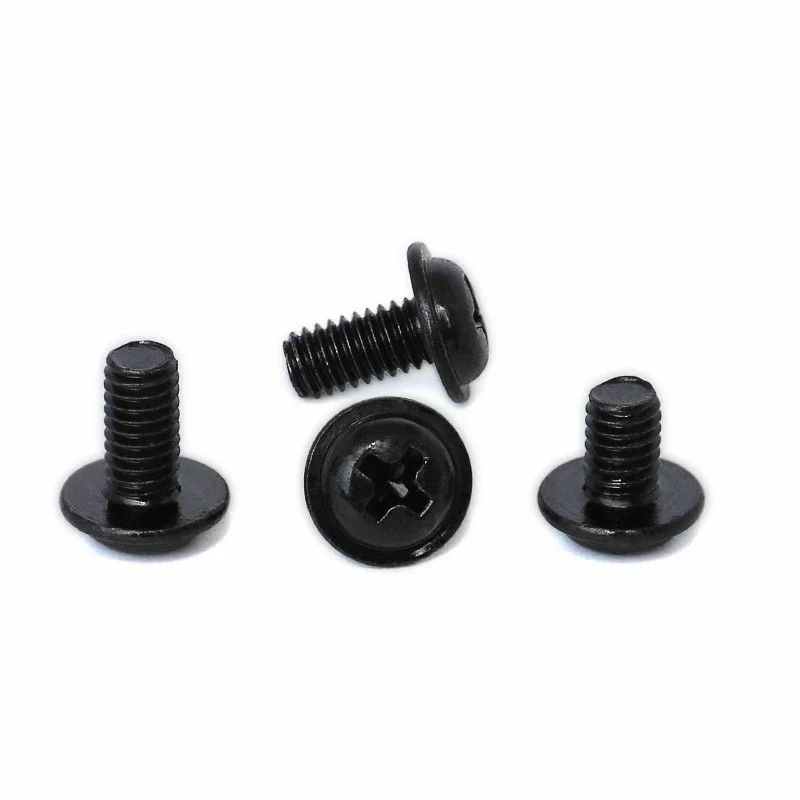 Best1 10 Uds M6 cabeza semicircular negra de acero al carbono con almohadilla cabeza Phillips cabezas redondas tornillos para el hogar tornillo 8mm-20mm lente