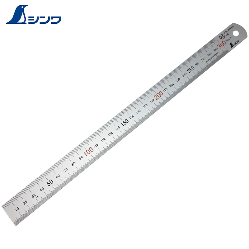 Japan Shinwa 15 / 30 cm stainless steel ruler Non-Glare thickened steel ruler high precision